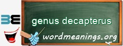 WordMeaning blackboard for genus decapterus